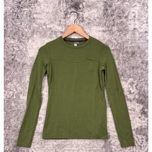 Ibex Top Small Womens Green Merino Wool Long Sleeve Base Layer